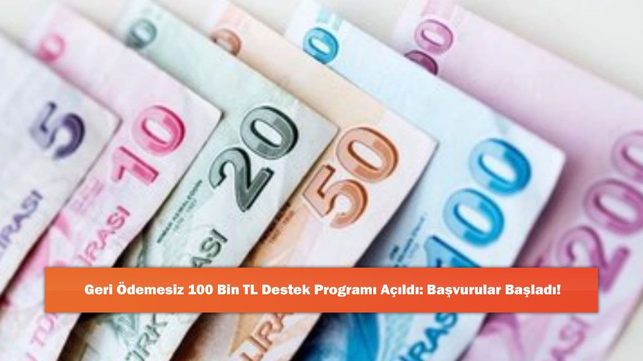 Geri Ödemesiz 100 Bin TL Destek Programı Açıldı: Başvurular Başladı!