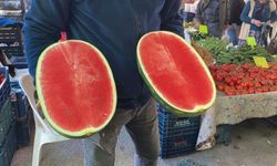 Mersin’de Sezonun İlk Karpuzları Dilim Dilim Satışa Sunuldu
