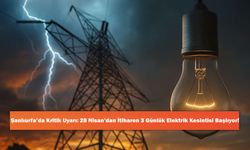 Şanlıurfa’da Kritik Uyarı: 28 Nisan’dan İtibaren 3 Günlük Elektrik Kesintisi Başlıyor!
