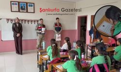 Hilvanlı öğrencilerden jandarmaya moral desteği