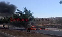 Şanlıurfa’da Seyir Halindeki Araç Alev Aldı: 1 Kişi Yaralandı