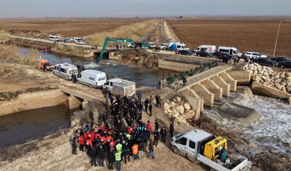 Harran’da sulama kanalına düşen otomobilin sürücüsünü arama çalışmaları 13. günde