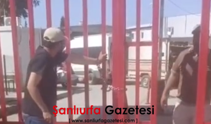 Akçakale Gümrük Kapısı’nda adli sicil gerekçesiyle içeri alınmayan vatandaş kendini zincirledi