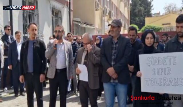 Birecik’te bulunan sendika temsilcileri okul sadırlarına tepki gösterdi