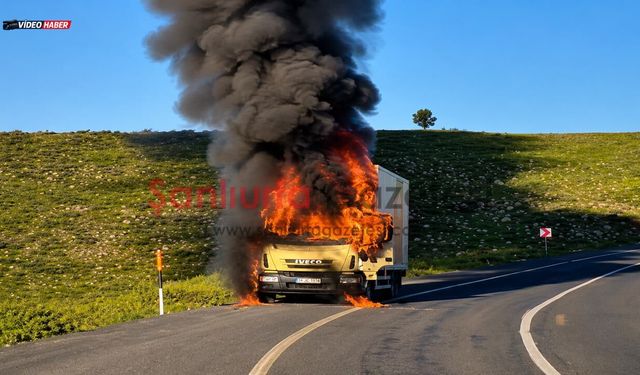 Şanlıurfa'da Seyir Halindeki Kamyonet Bir Anda Alevlere Teslim Oldu