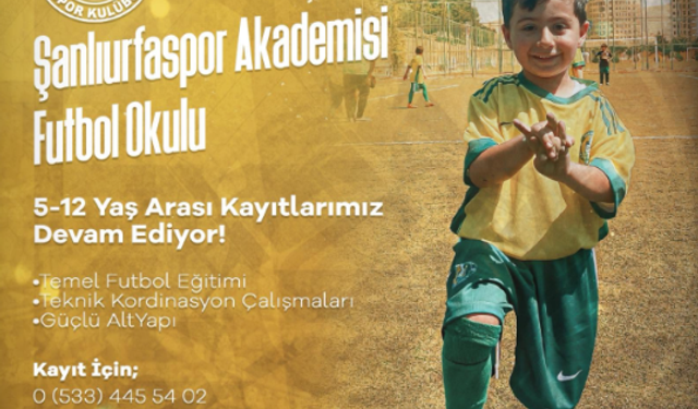 Şanlıurfaspor Akademisi Futbol Okulu Kayıtları Devam Ediyor!