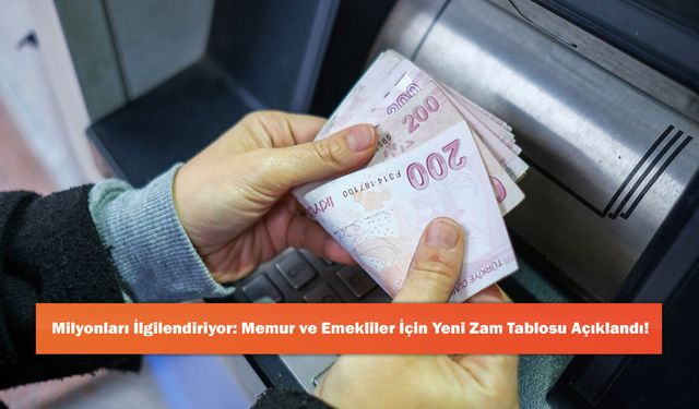 Milyonları İlgilendiriyor: Memur ve Emekliler İçin Yeni Zam Tablosu Açıklandı!