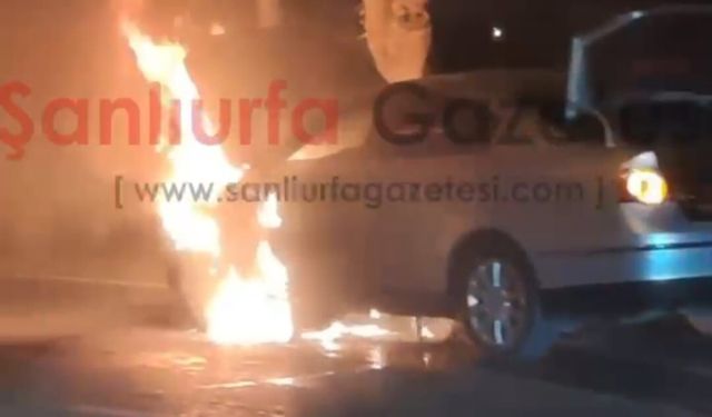 Şanlıurfa'da Seyir Halindeki Otomobil Alevlere Teslim Oldu