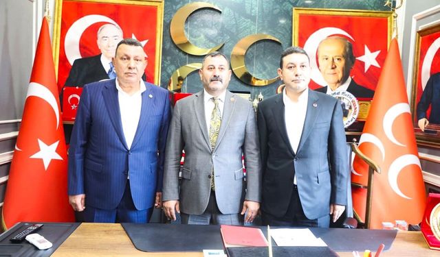 MHP Milletvekili Özyavuz'dan İl Başkanı Osman Mutlu'ya hayırlı olsun ziyareti