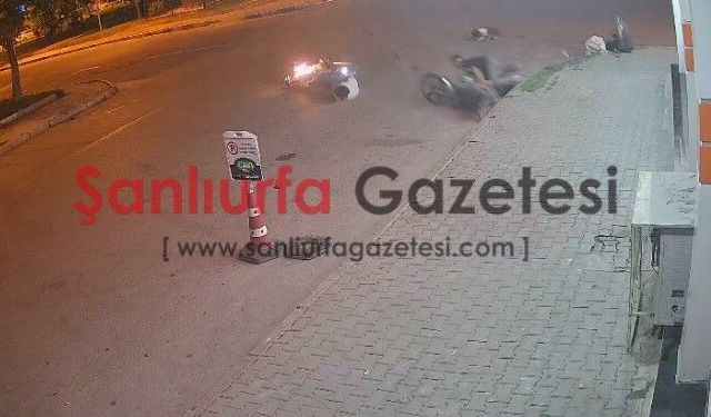 Şanlıurfa’da Çarpışmanın Ardından Motosiklet Alev Aldı! Kaza Kamerada