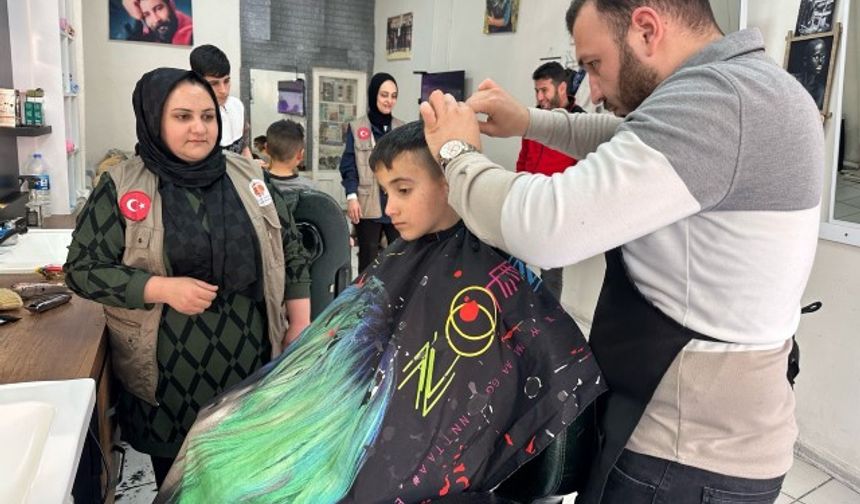 Siverek’te Yetim ve İhtiyaç Sahibi Çocuklara Ücretsiz Bayram Tıraşı