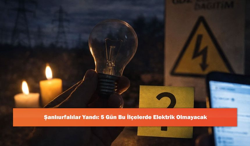 Şanlıurfalılar Yandı: 5 Gün Bu İlçelerde Elektrik Olmayacak