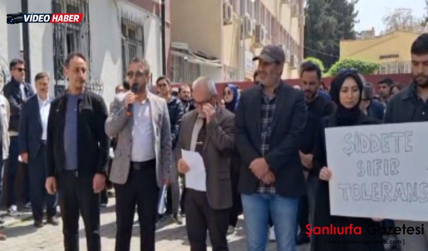 Birecik’te bulunan sendika temsilcileri okul sadırlarına tepki gösterdi