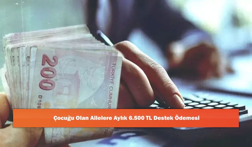 Çocuğu Olan Ailelere Aylık 6.500 TL Destek Ödemesi