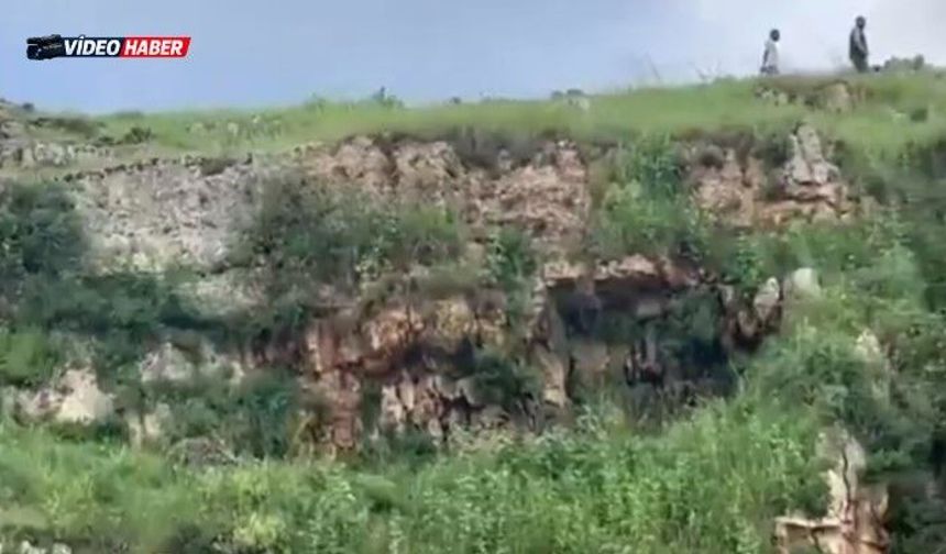 Şanlıurfa’da Uçurumda Mahsur Kalan 2 Keçi 1 Saatlik Çalışmayla Kurtarıldı