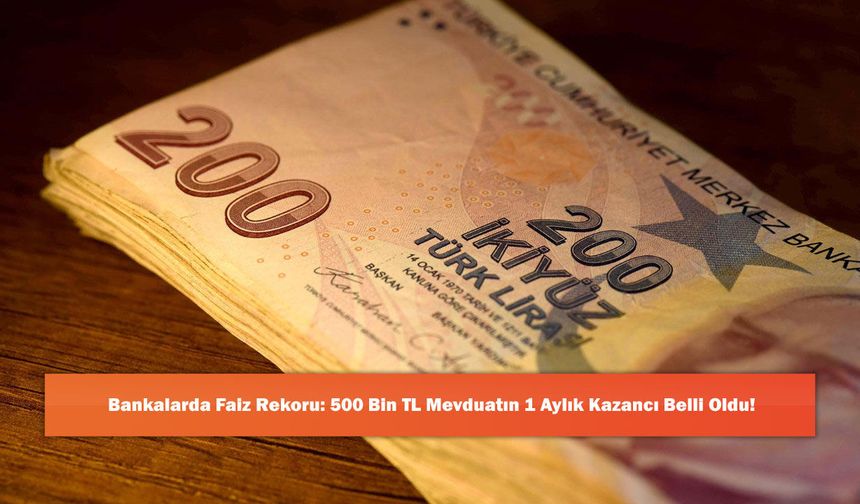 Bankalarda Faiz Rekoru: 500 Bin TL Mevduatın 1 Aylık Kazancı Belli Oldu!