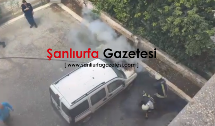 Şanlıurfa’da Park Halindeki Otomobil Alev Alev Yandı