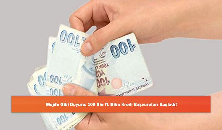Müjde Gibi Duyuru: 100 Bin TL Hibe Kredi Başvuruları Başladı!