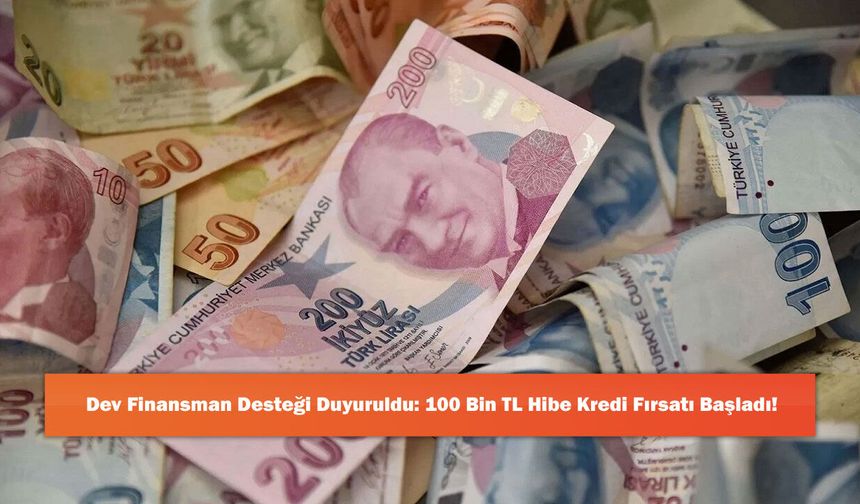 Dev Finansman Desteği Duyuruldu: 100 Bin TL Hibe Kredi Fırsatı Başladı!