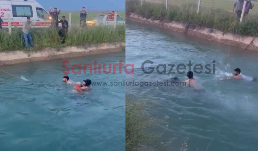 Şanlıurfa’da Film Gibi Kurtarma: Kanala Atladı, Akıntıya Kapıldı