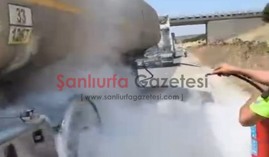 Şanlıurfa’da Fuel-Oil Yüklü Tankerde Yangın Paniği: Jandarma Felaketi Önledi