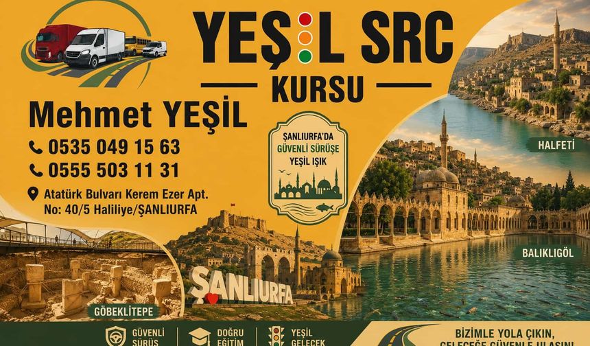 Şanlıurfa'da Yeşil SRC Kursu'ndan Önemli Uyarı: SRC Belgesi Olmadan Trafiğe Çıkmanın Bedeli Ağır