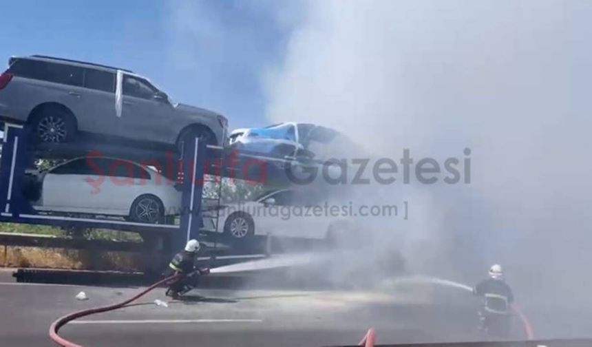 Şanlıurfa'da Otomobil Yüklü Tır Alevlere Teslim Oldu