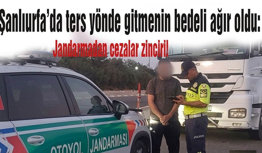 Şanlıurfa’da ters yönde gitmenin bedeli çok ağır oldu: Jandarmadan cezalar zinciri!