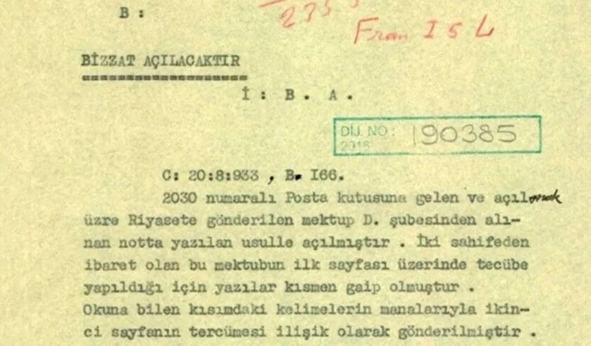 Üzerinde, 'Bizzat açılacaktır' yazıyordu: MİT o tarihi belgeyi paylaştı