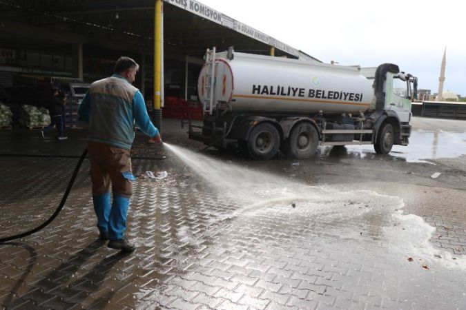 Şanlıurfa Hal Pazarı'nda Hijyen Mesaisi!