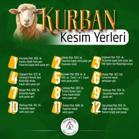 Şanlıurfa Karaköprü’de 12 Kesim Alanı Hazır!