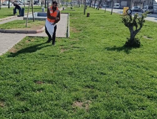 Eyyübiye’de Park ve Yeşil Alanlarda Bakım Çalışmaları Sürüyor
