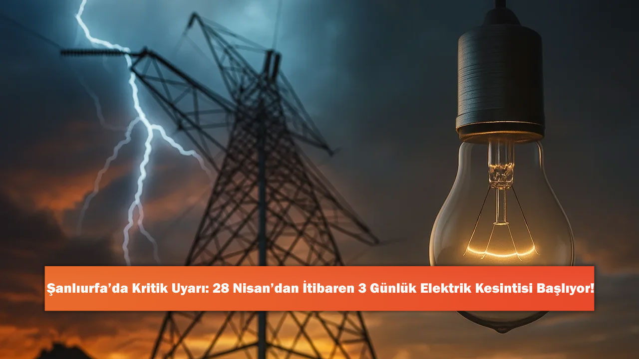 Şanlıurfa’da Kritik Uyarı: 28 Nisan’dan İtibaren 3 Günlük Elektrik Kesintisi Başlıyor!