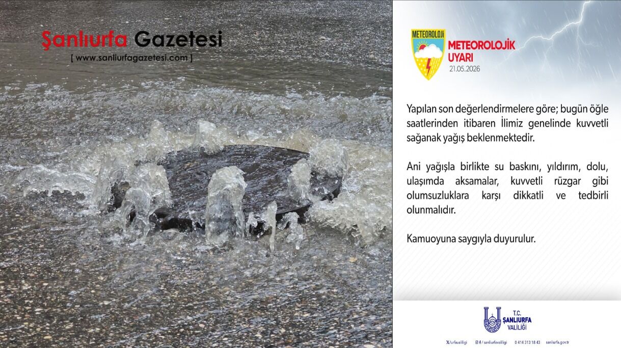 Şanlıurfalılar Dikkat! Sağanak Yağış Kentte Hayatı Olumsuz etkilendi