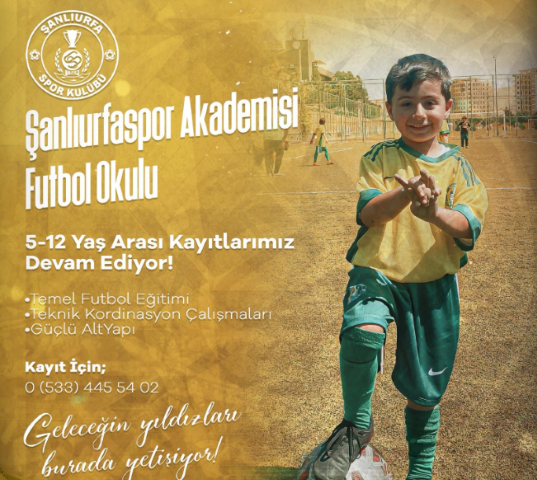Şanlıurfaspor Akademisi Futbol Okulu Kayıtları Devam Ediyor!