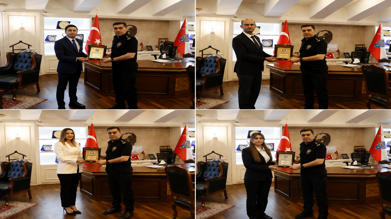 Şanlıurfa Emniyetinde tayini çıkan dört emniyet mensubuna teşekkür plaketi
