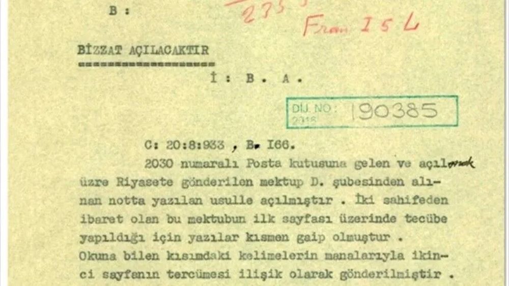 Üzerinde, 'Bizzat açılacaktır' yazıyordu: MİT o tarihi belgeyi paylaştı