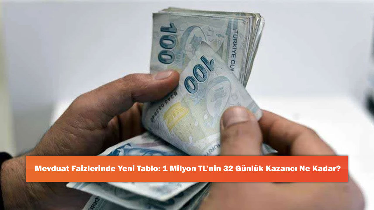 Mevduat Faizlerinde Yeni Tablo: 1 Milyon TL’nin 32 Günlük Kazancı Ne Kadar?