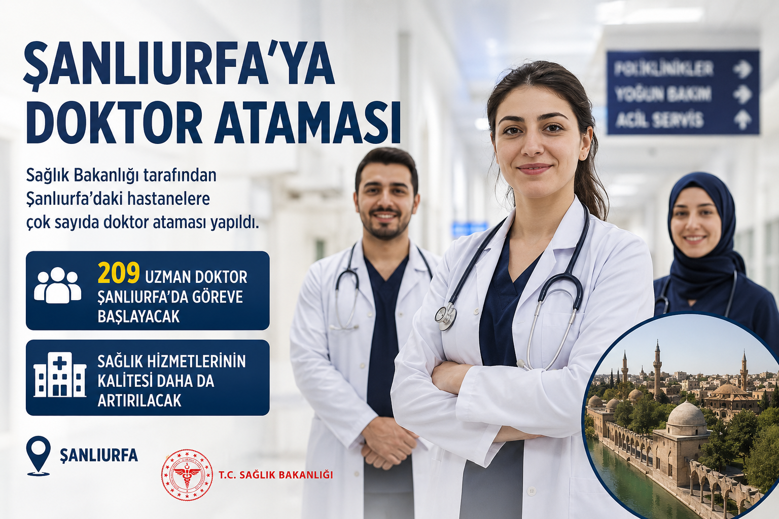 AK Partili Yazmacı müjdeyi verdi: Şanlıurfa’ya 511 doktor atanıyor, işte branşları